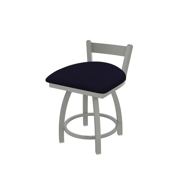 18" Low Back Swivel Vanity Stool, Nickel Finish, Canter Twilight Seat